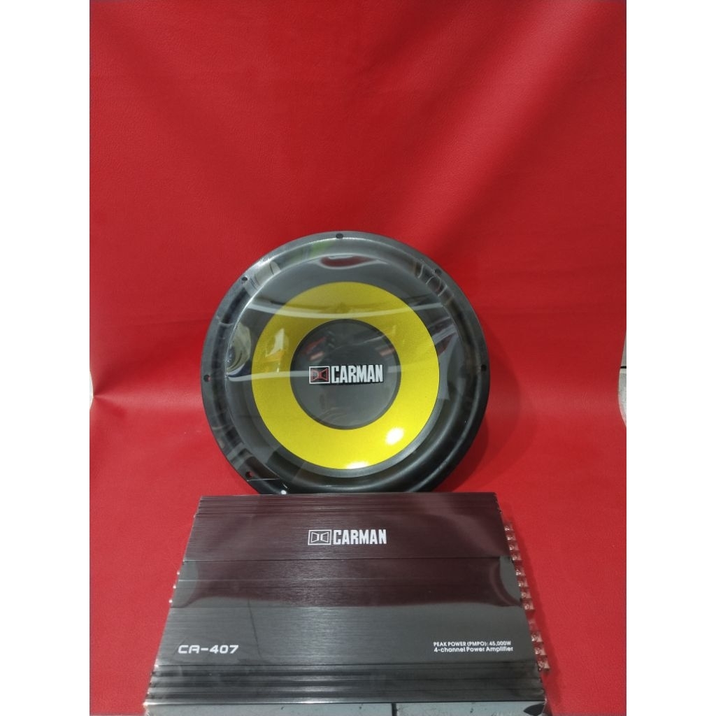 Power CARMAN seri CA-407 & Subwoofer CARMAN seri CM-1278 Audio Mobil
