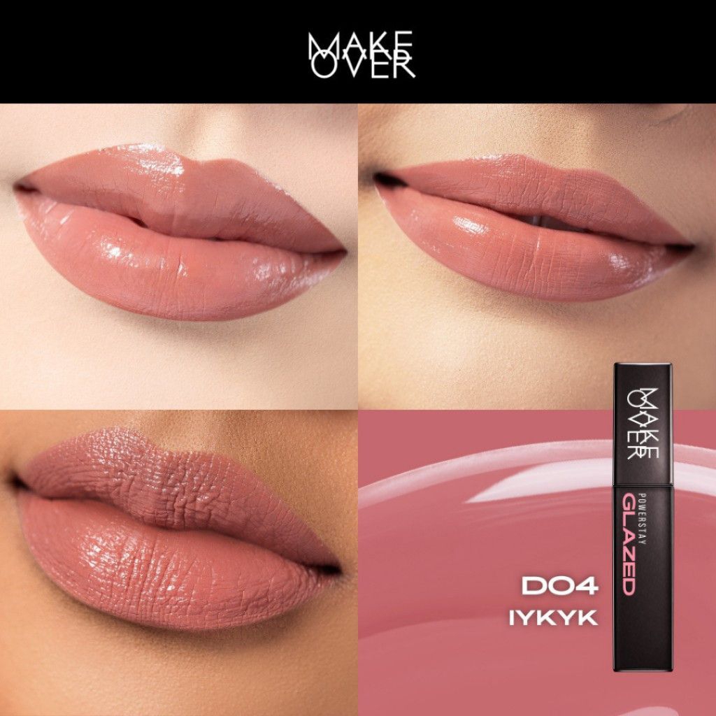 [MAKE OVER] PROMO lipstik make over Glazed powerstay shade D04, 100% original