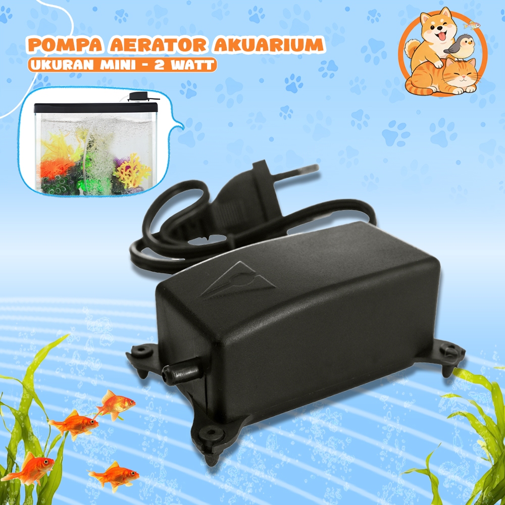 Pompa Oksigen Aquarium Mini Aerator Ikan Hias Portable Ukuran Kecil Berkualitas