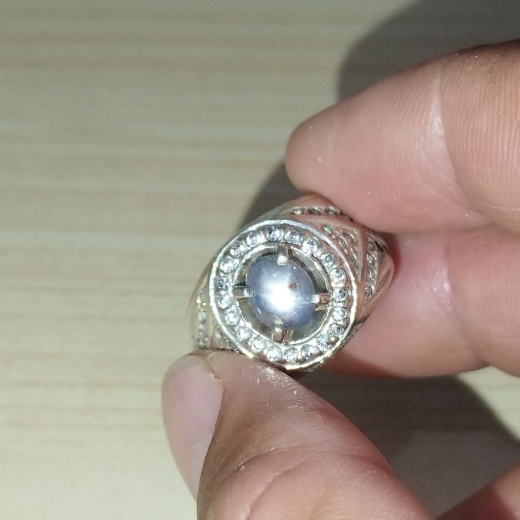 BLUE STAR SAFIR  CEYLON Sri Lanka ( Light Blue ) RING PERAK
