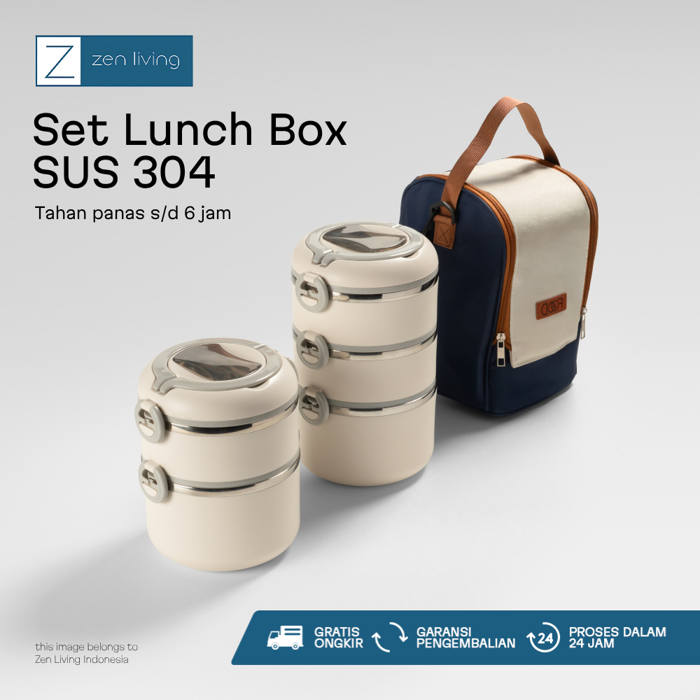 ZEN - Rantang Lunch Box Stainless Steel 304 Bertingkat Tahan Panas Anti Bocor