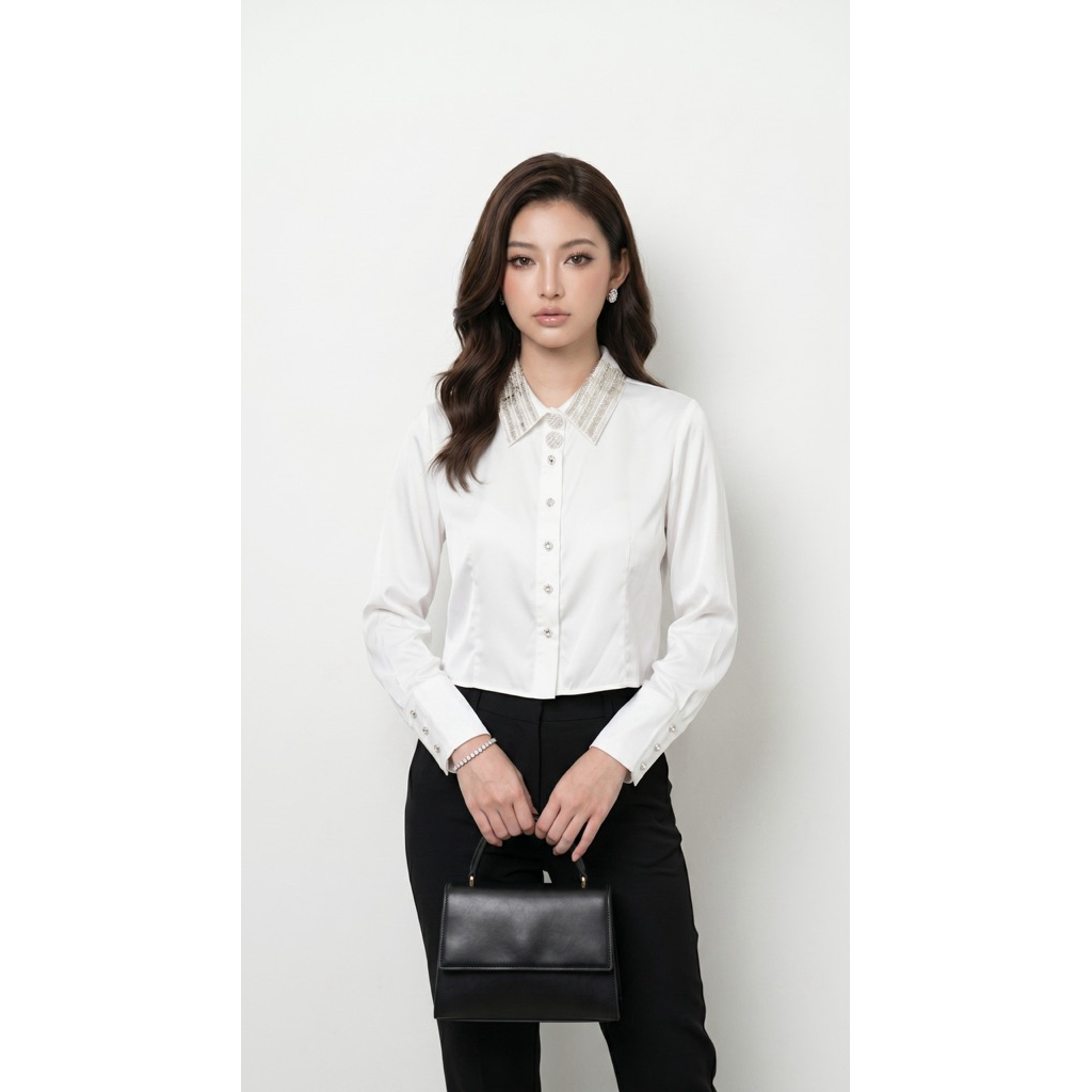 J&LEE'S – MATILDA SHIRT | Atasan Kemeja Crop Wanita Long Sleeve