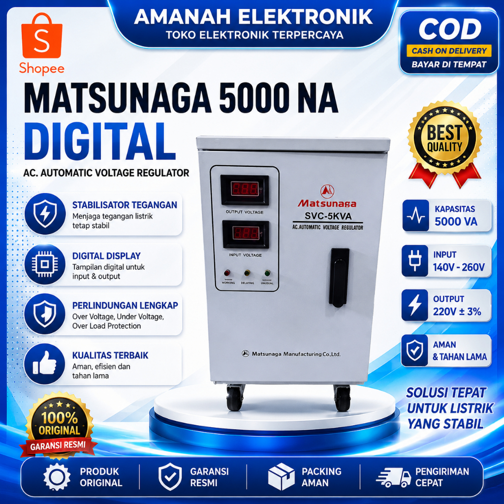 new Matsunaga / KYOWA 5000NA Stabilizer Stavol 5000 WATT(KLIK VARIAN)