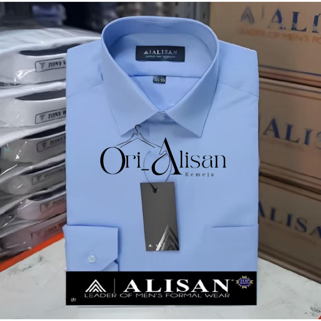 ORI_ALISAN KEMEJA PANJANG REGULER PUTIH HITAM BIRU MUDA MAROON NAVY OLIVE COKLAT7 ABU TUA6
