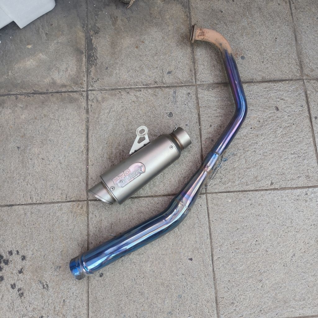 Knalpot Proliner TR1 Short Header Yamaha R15 BlueMoon Blue Leheran Leher Biru Second Racing V3 Bekas
