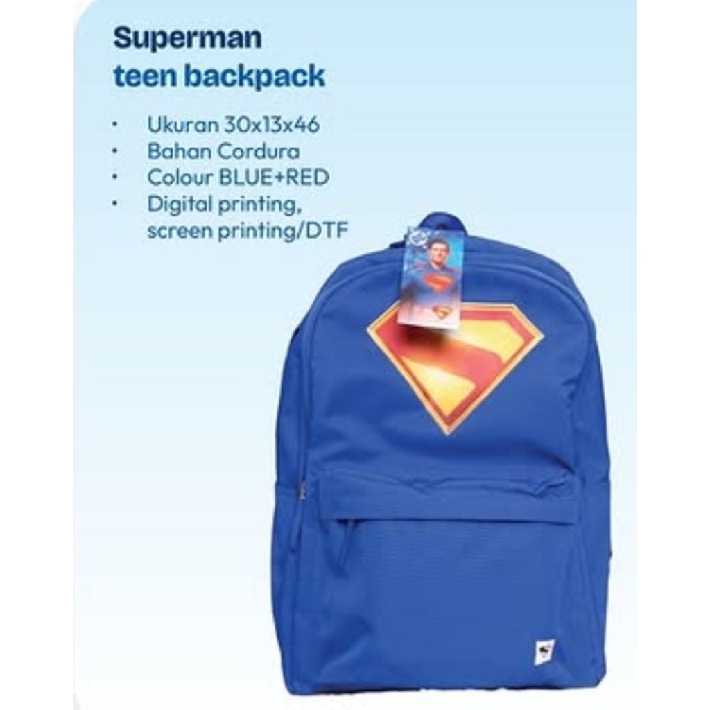 Tas Backpack Superman Original Blue / Black / Tas backpack Superman adult