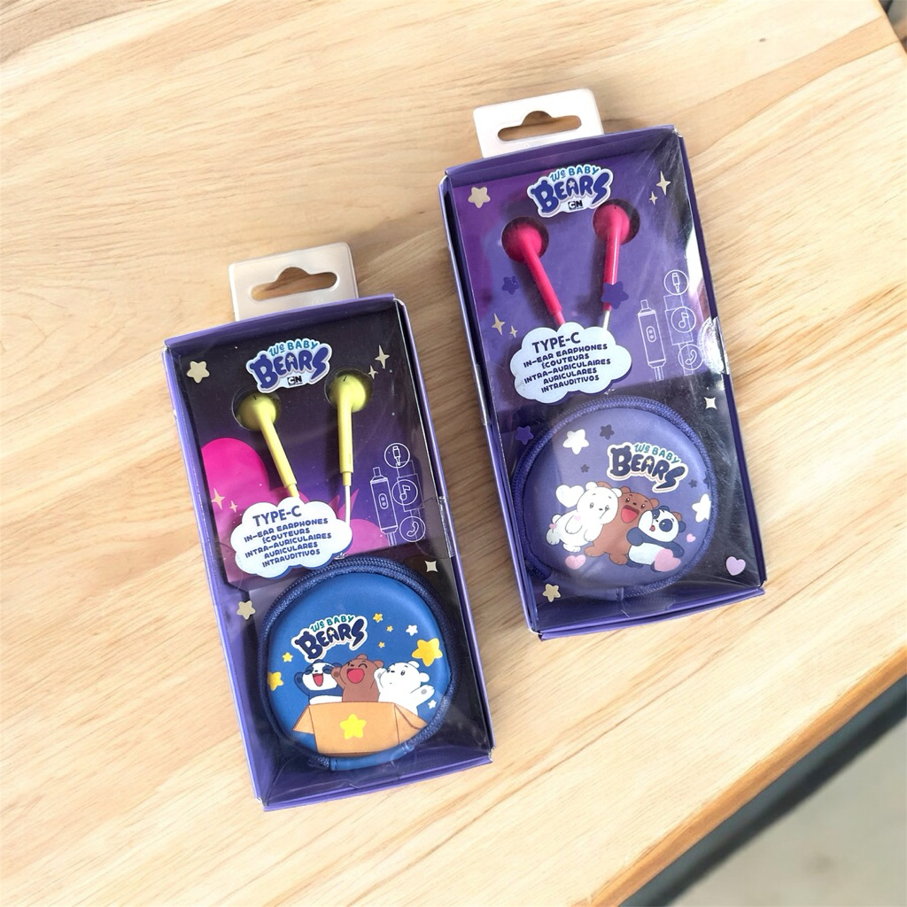 MINISO WE BABY BEARS WIRED HEADSET TYPE C EARPHONE KABEL