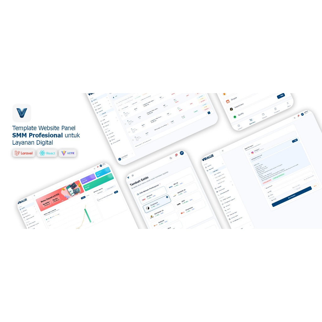 Source Code Website SMM Panel Modern Sistem - React + Laravel