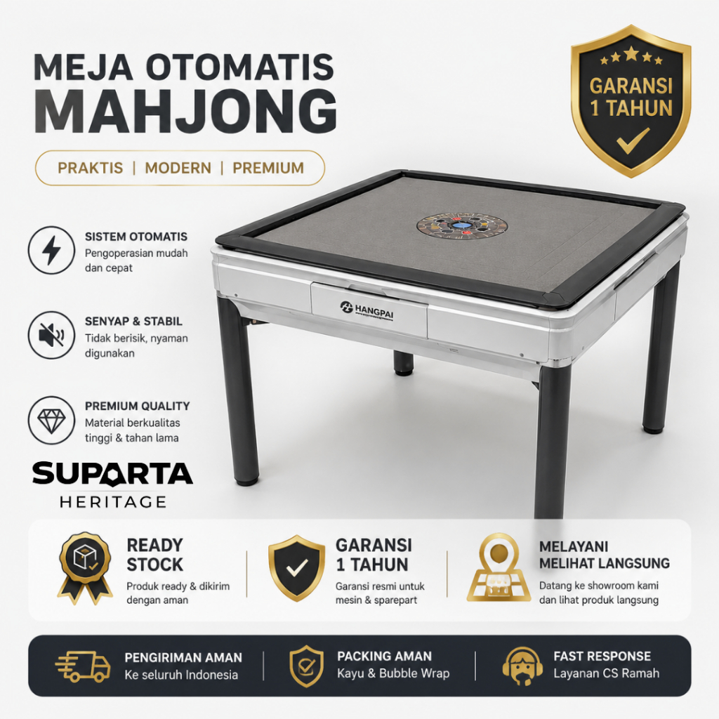 Meja Mahjong Otomatis Elektronik Automatic Mahjong Machine Table SUPARTA Heritage