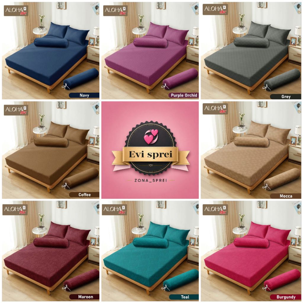 Sprei polos 180x200 T25 sprei aloha corak embos