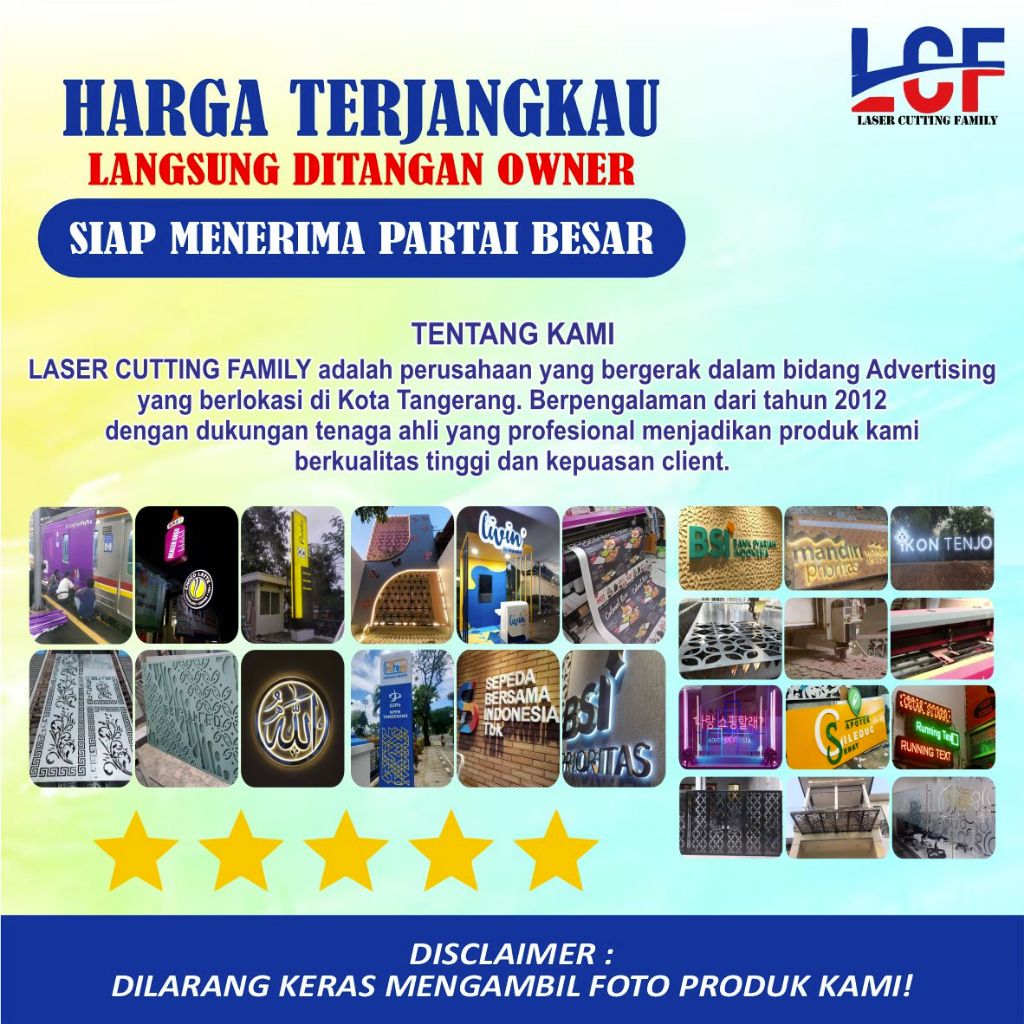 Ecoliving_ Pagar Laser Cutting Hiasan Dinding Balkon Kanopi Plat Besi Ukuran 60X120Cm Tebal 1Mm