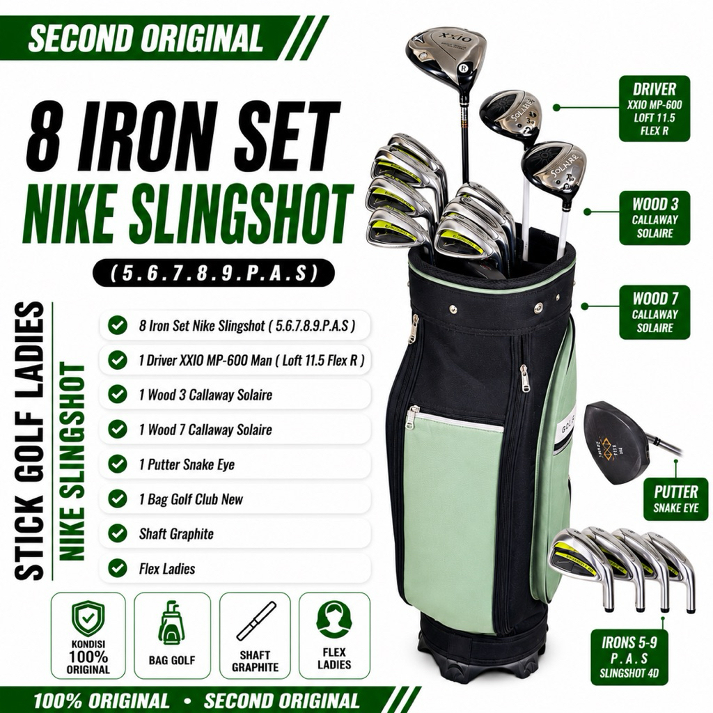 Paket Stick Golf Ladies Nike Slingshot Golf Fullset Bag Golf Bekas Original