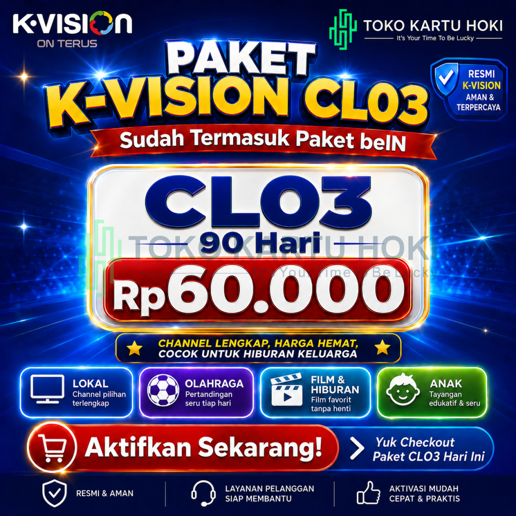 Paket TV K-Vision Cling 90 Hari Murah Lengkap Semua Channel