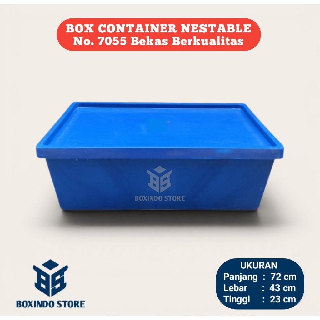 Box Container Nestable Serbaguna No. 7055 Ukuran P 72 x L 43 x P 23 cm Box Container Bekas Berkualit