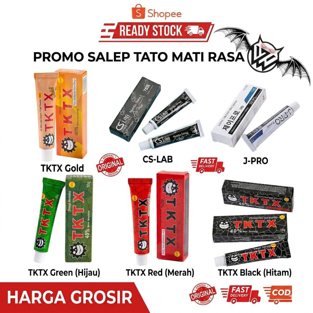 TKTX Original Black Red Green Gold CS-LAB J-PRO | Cream Anest3si Tattoo Mati Rasa | Numbing Cream Ta