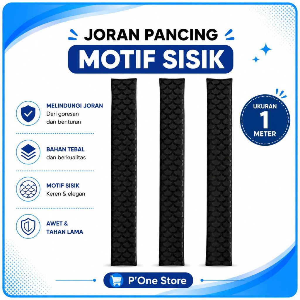 Grip Karet Bakar Joran Pancing Motif Sisik Ikan Panjang 1 Meter