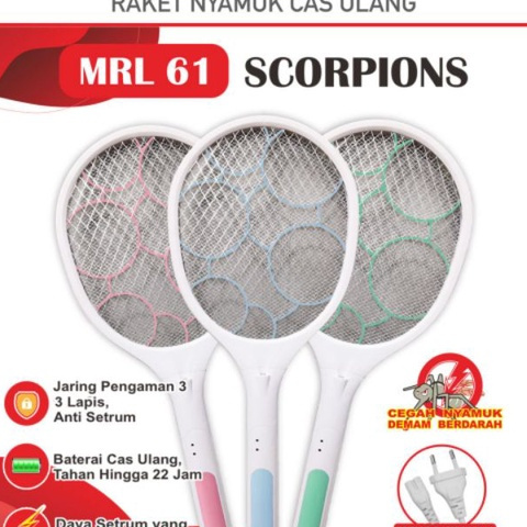 Mitsui Raket Reket Nyamuk Charger Listrik Ori Multifungsi
