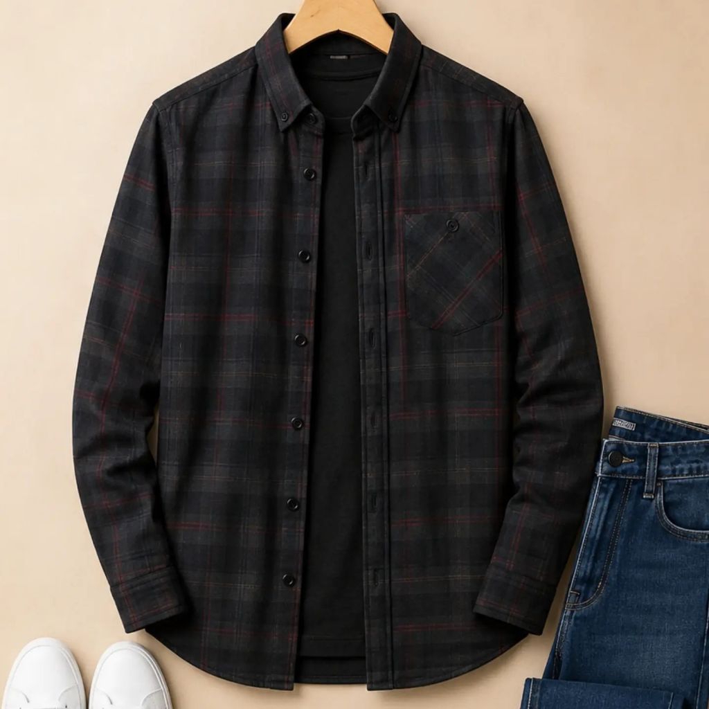 Jack Brown Kemeja Flanel Soft Blue Elegant Best Seller / flanel/hem pria/ flanel pria/ kemeja flanel