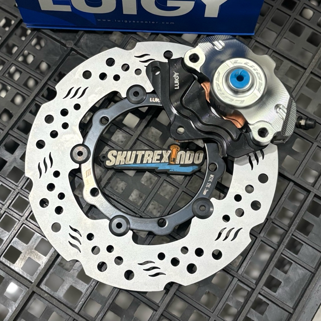 Paket Caliper Luigy XR-05 Silver + Discbrake Luigy FR-05 215mm Vespa Sprint Primavera