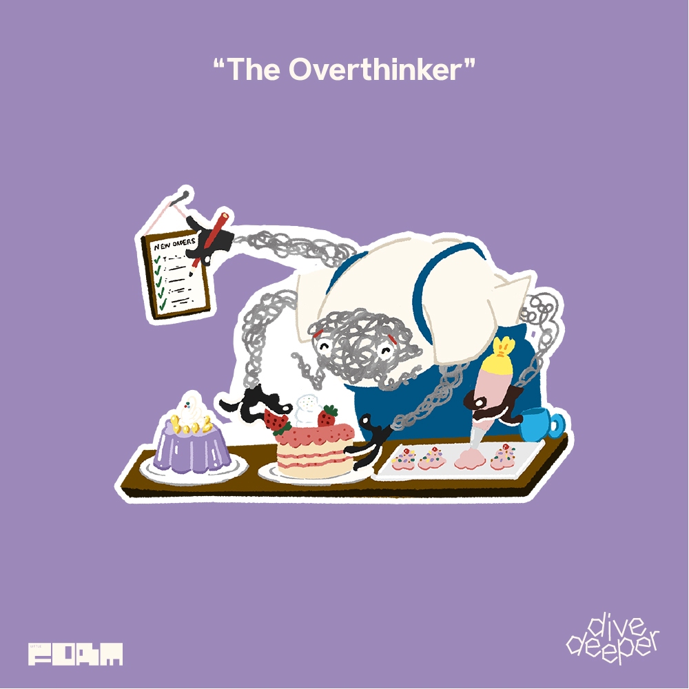 Sticker Vinyl Die Cut | The Overthinker | Dive Deeper by Littleform