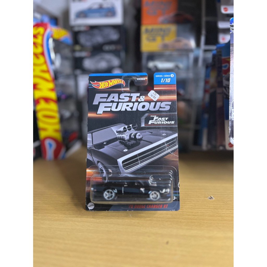 Hotwheels Fast and Furious ‘70 DODGE CHARGER RT Hitam (Free Protektor) - LOOSE CUTTER