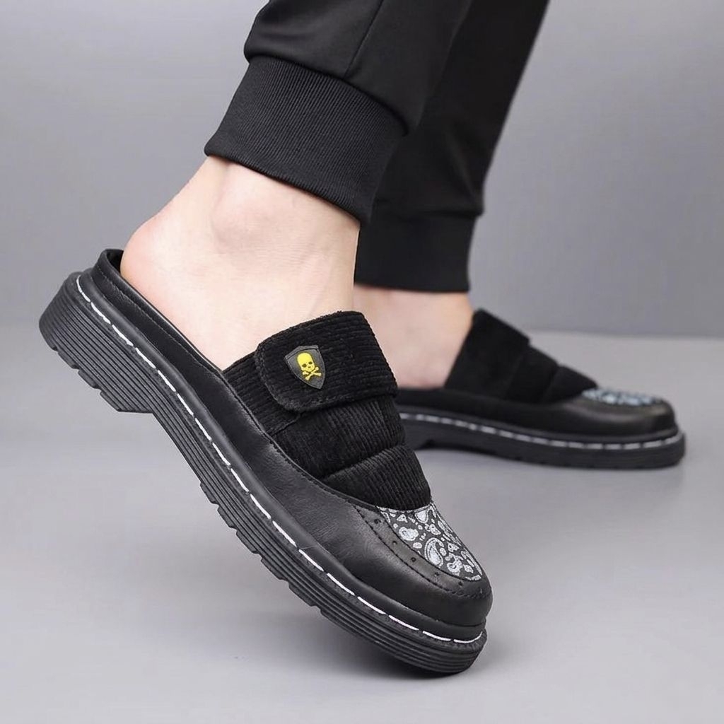 PSLYSKL Sandal Docmart Selop Docmart Casual Pria Sendal Slop Santai Kekinian