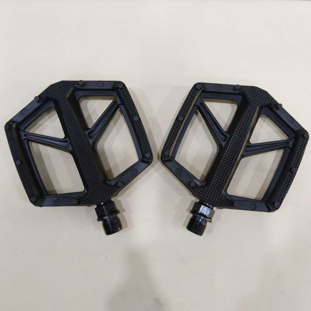 Pedal MTB BMX Lipat SYTE As Besar 9/16 PP DU Bearing Hitam Sepasang