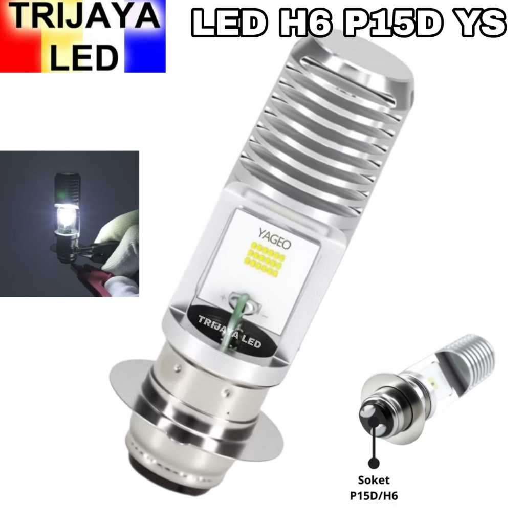 Lampu LED Projektor H6 P15D YS PRO Depan Utama Lasergun D2 Motor AC DC PNP Hi Lo High Low CSP Beat F