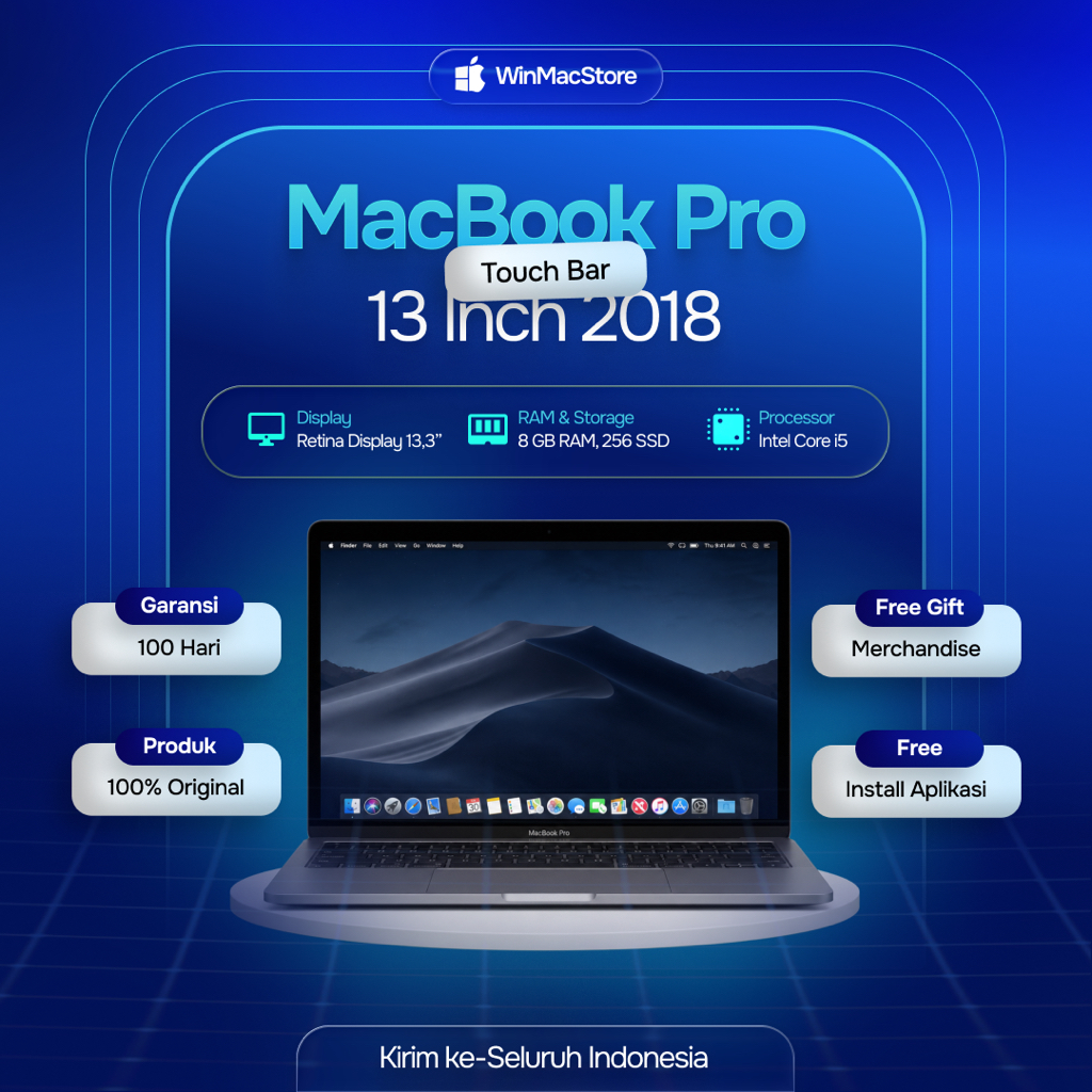 MacBook Pro 13 inch TB 2018 RAM 8 GB SSD 256 GB i5 SpaceGrey | Second