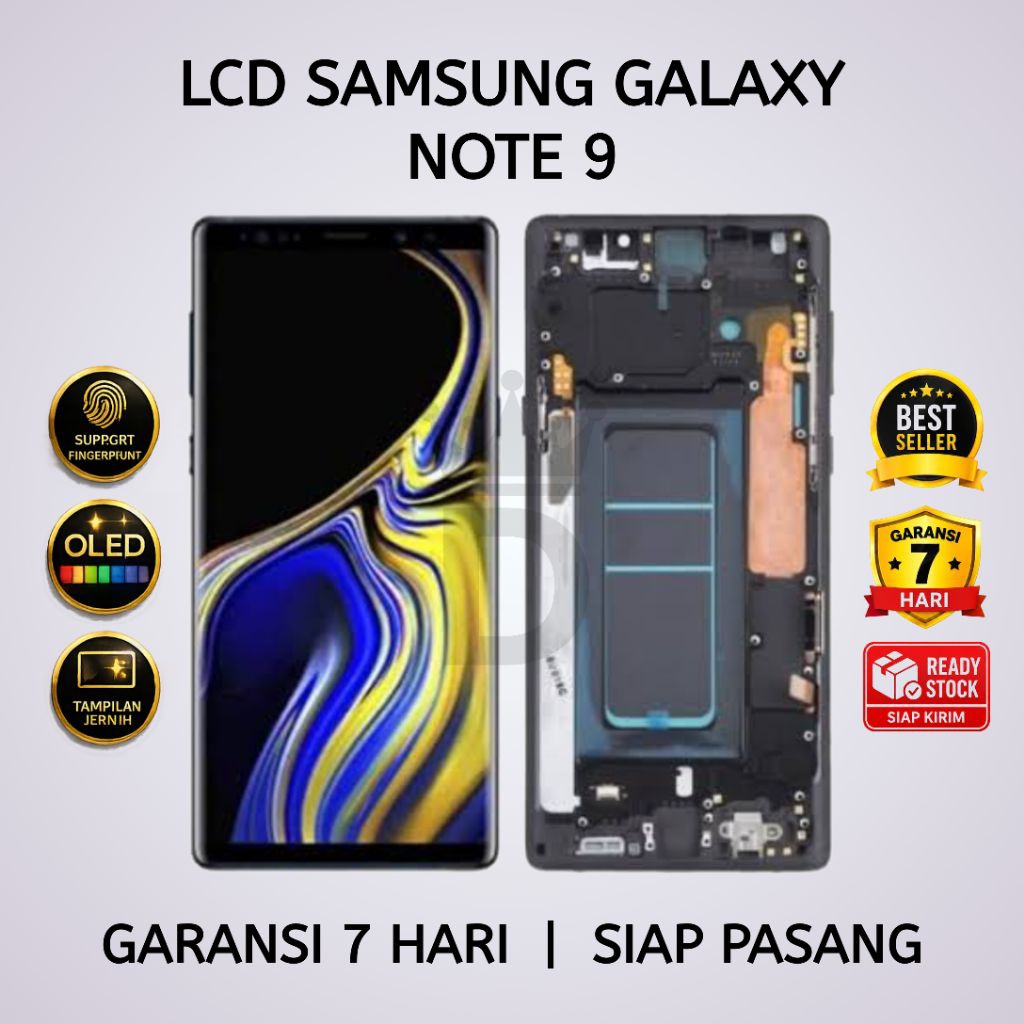 LCD TOUCHSCREEN SAMSUNG NOTE 9 CURVED OLED FULLSET + FRAME