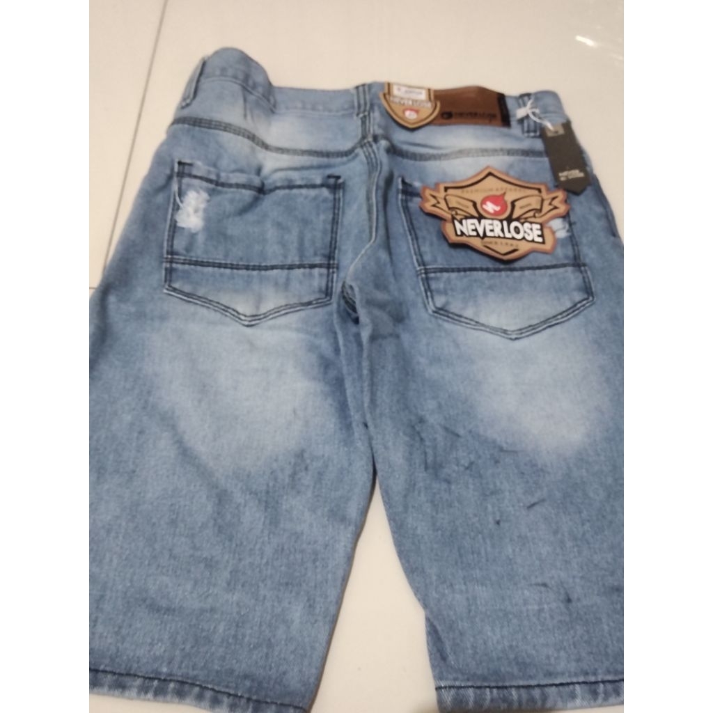 Celana jeans pendek reject pria