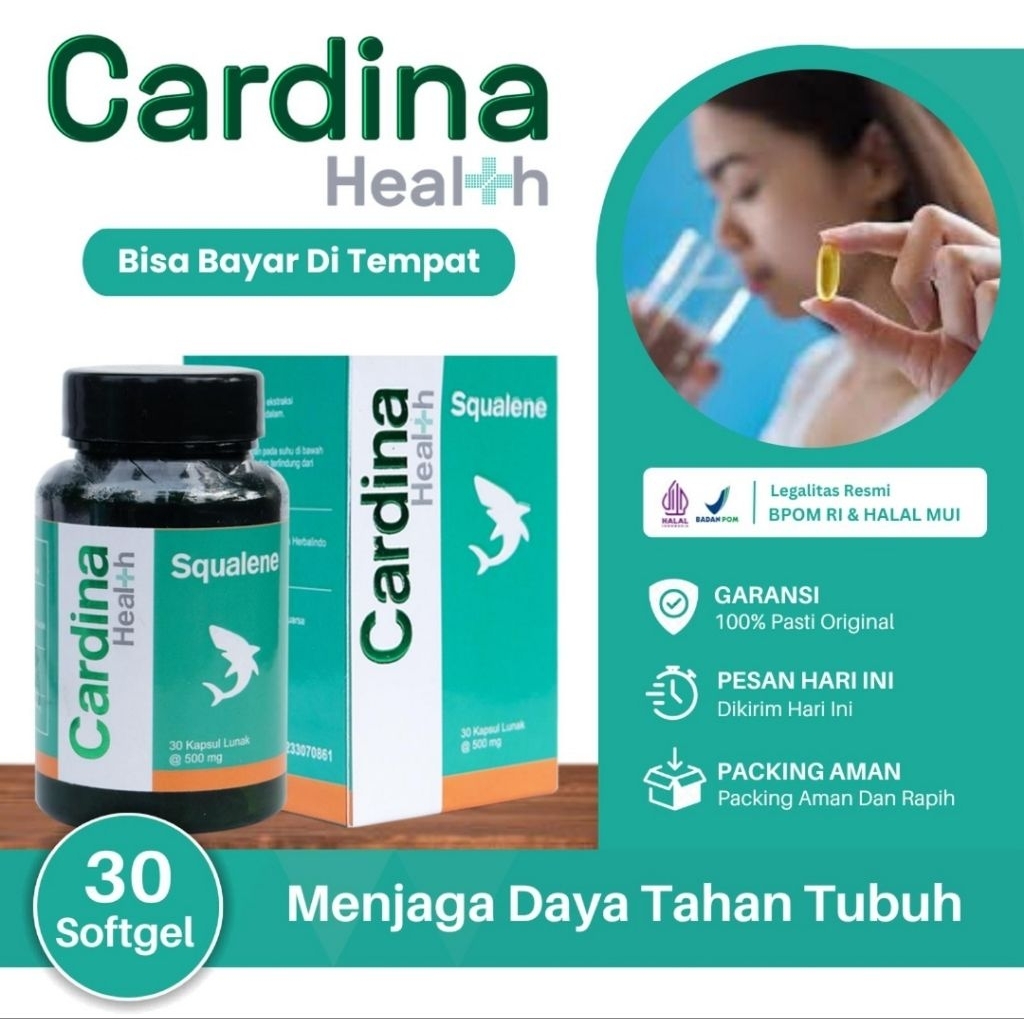 Cardina Health Squalene Suplemen Kesuburan Pria & Azoospermia Promil Pria (Isi 30 Kapsul) HALAL/MUI