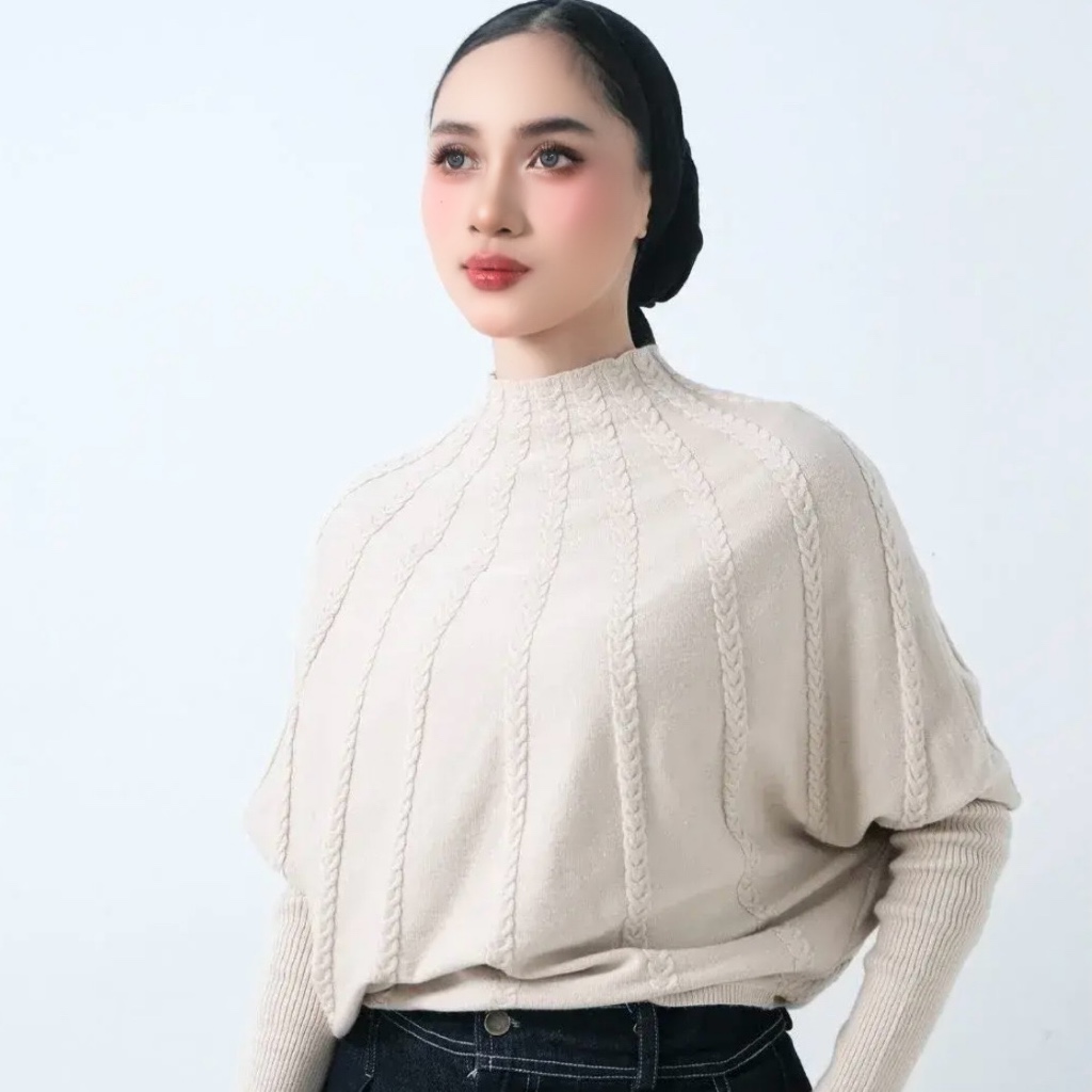 IXORA BATWING TOP BY KALA STYLE - ATASAN RAJUT BATWING OVERSIZE ELEGAN