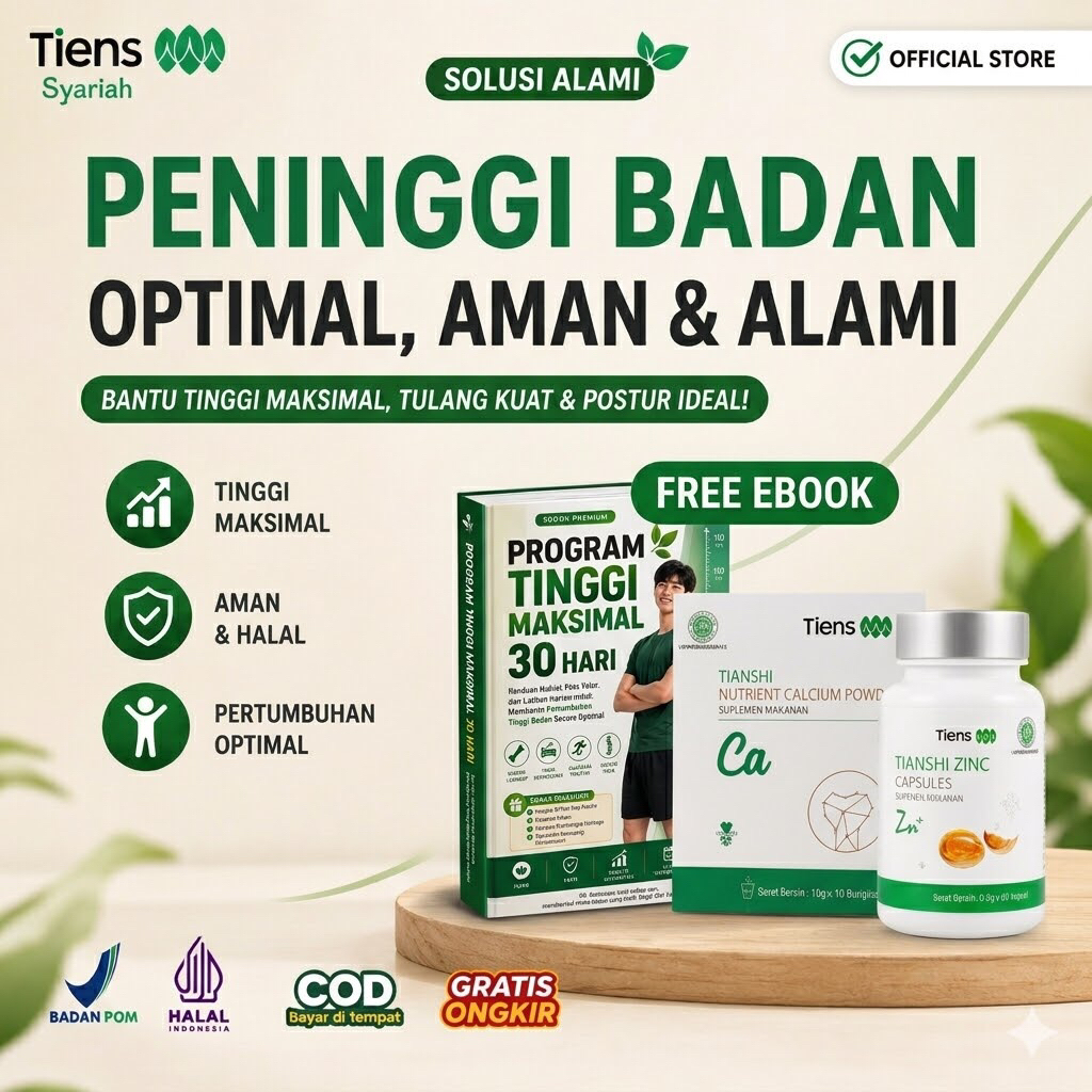 Peninggi Badan Tiens Best Seller Original | Susu Kalsium NHCP dan Zinc Tienshi Original Ampuh