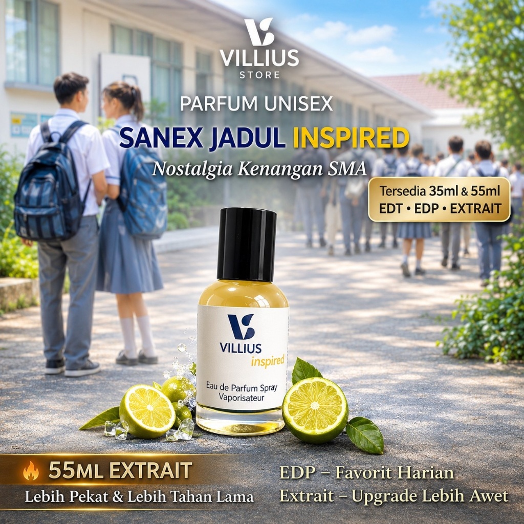 Parfum Sanex Jadul Aroma Tahun 90an Perfume Unisex Fresh Citrus Tahan Lama 35ml & 55ml