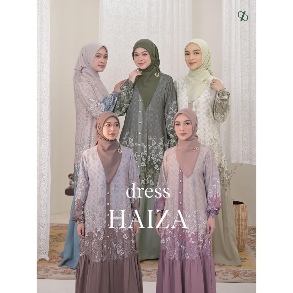 HAIZA DRESS BY GREENISM - GAMIS GREENISM MOTIF TERBARU