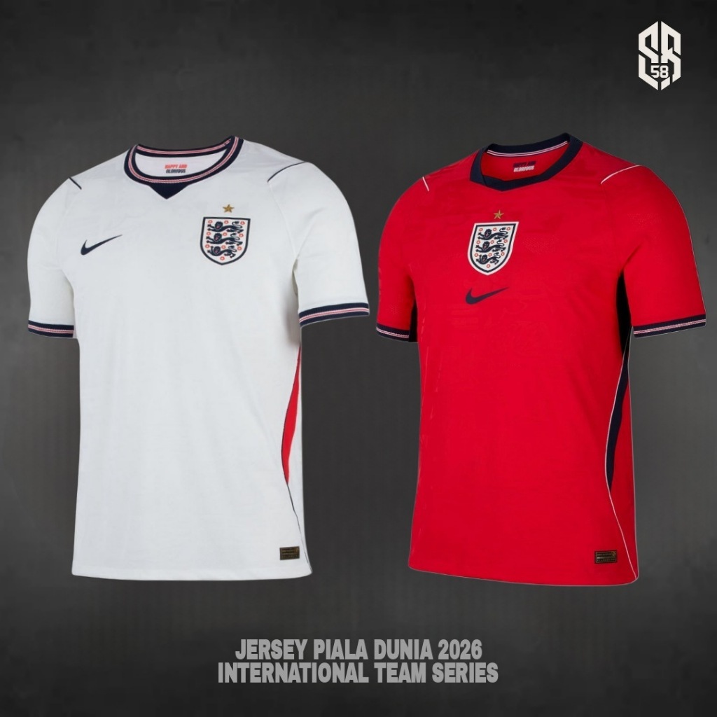 Jersey England Piala Dunia 2026 Jersey Bola Untuk Dewasa Pria Wanita