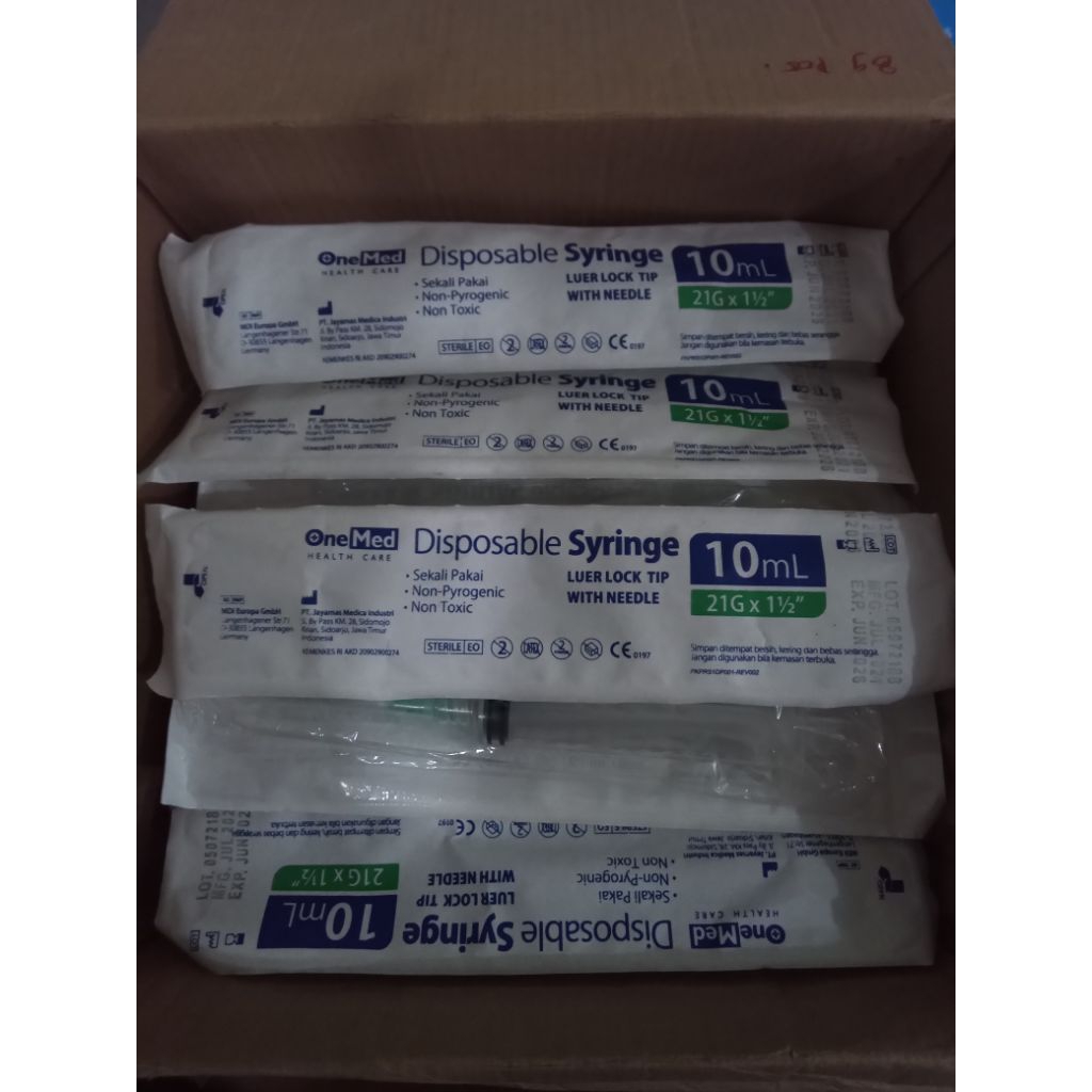 Disposable Syringe 10 ml Onemed, suntikan 10 cc Onemed