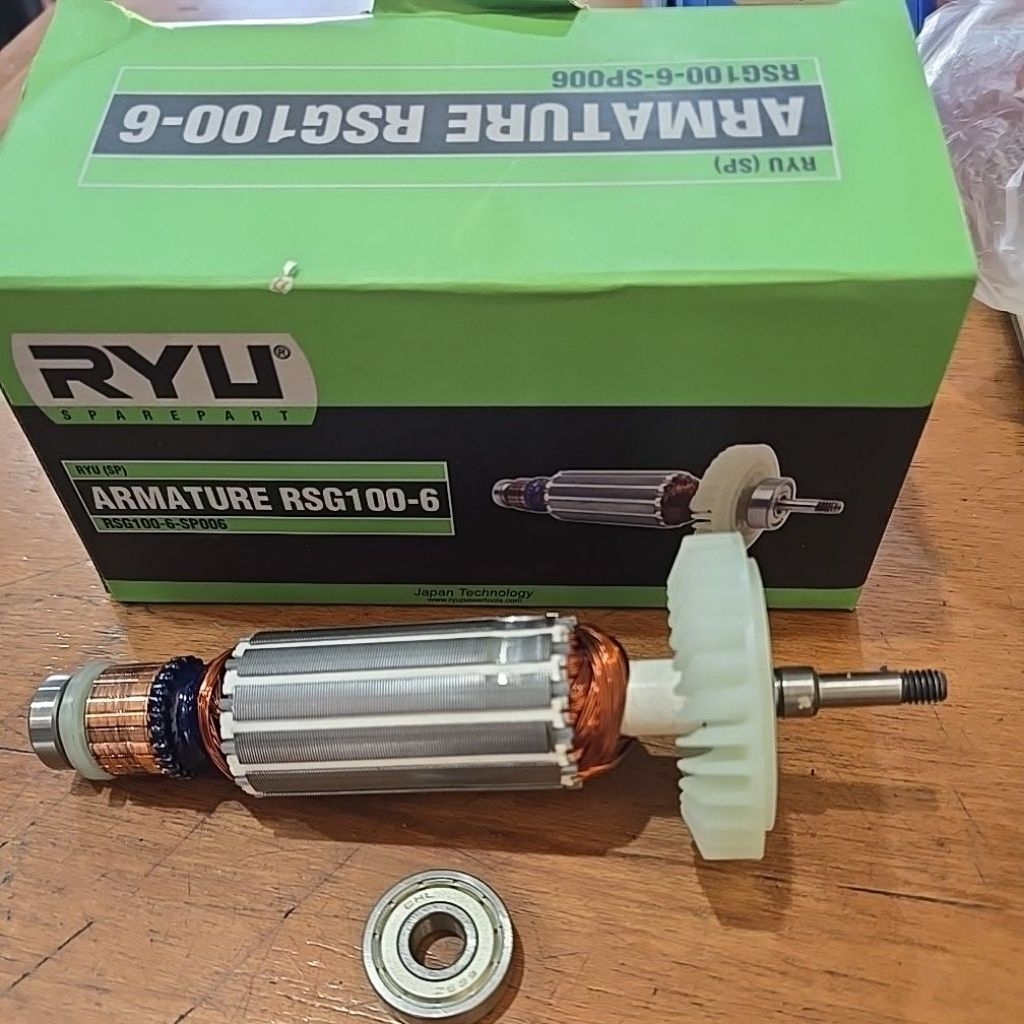 jantung  gerinda Ryu asli  rsg 100-6 + bearing / armarture mesin Gerinda Ryu rsg100-6