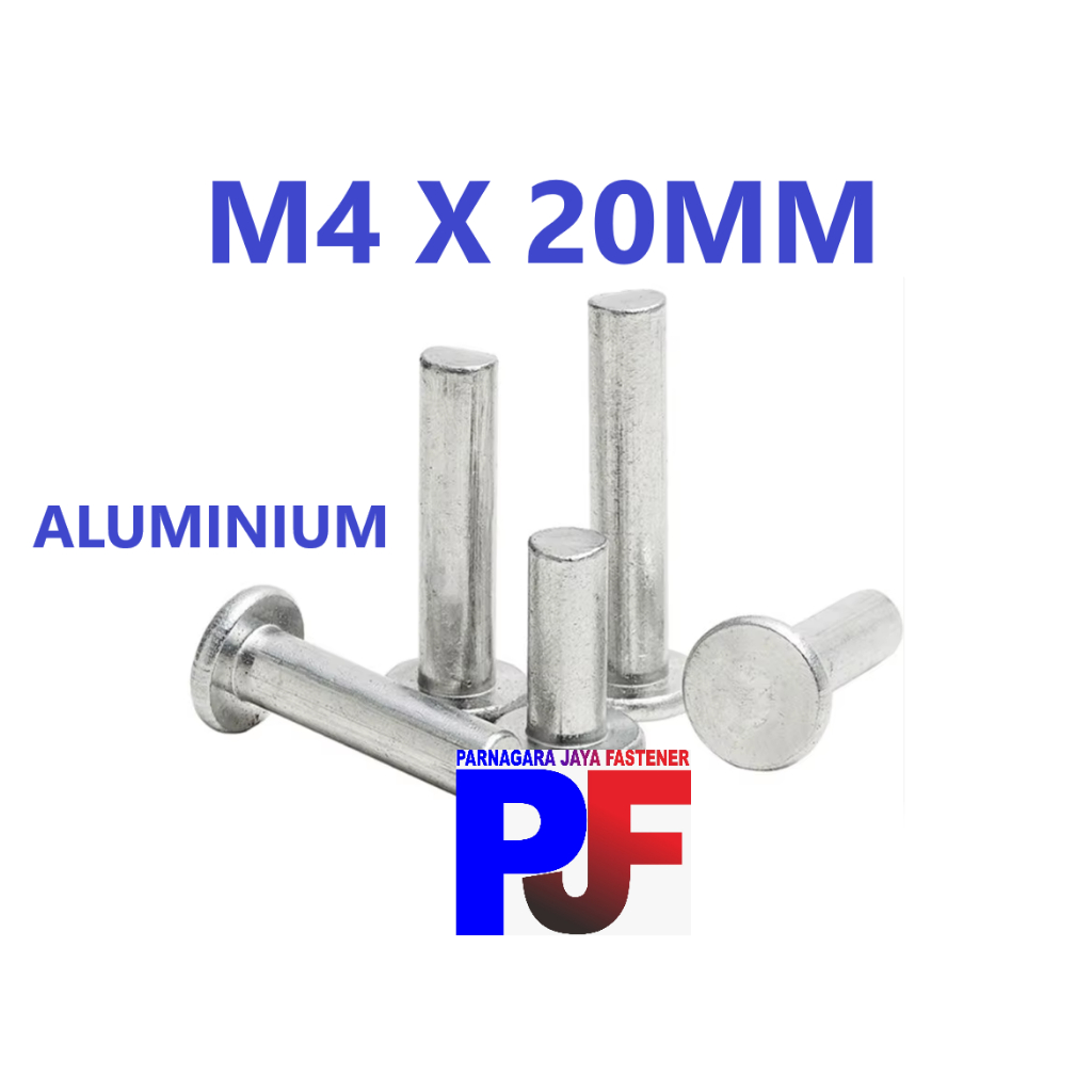 Paku Keling Alumunium M4 x 20MM / Paku Keling Alm Kepala Bulat M4 x 20MM