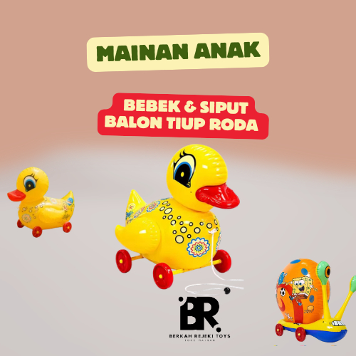 Mainan Bebek Dan Siput Gery Roda Tarik Mainan Tarik Balon Lucu