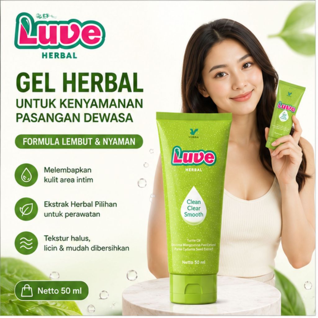 Verba Luve Herbal Gel Pelumas Pria Wanita 50ml Water Based BPOM Original Efektif