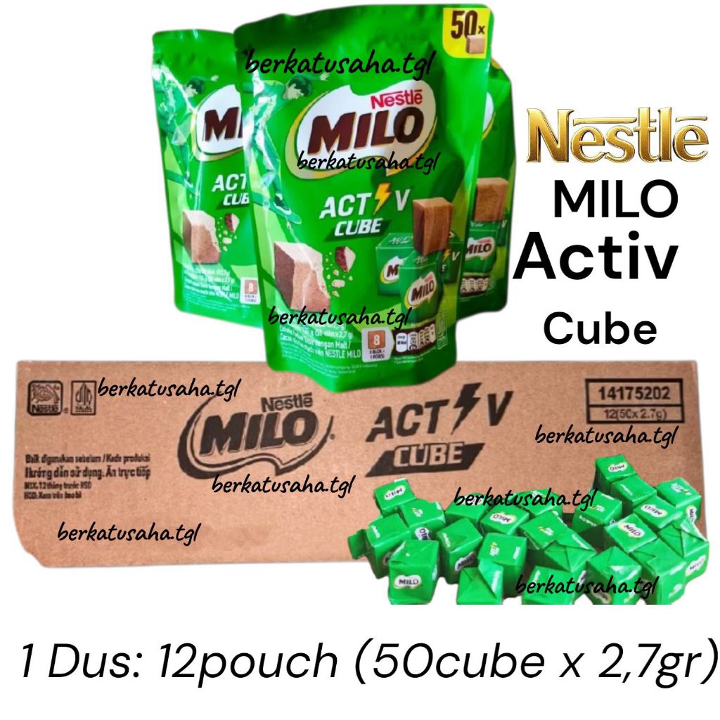 MILO ACTIVE CUBE 1DUS: 12bag (50cube x 2,7gr) - Milo Cube Asli Nestle / Milo Cube / Coklat Milo Enak