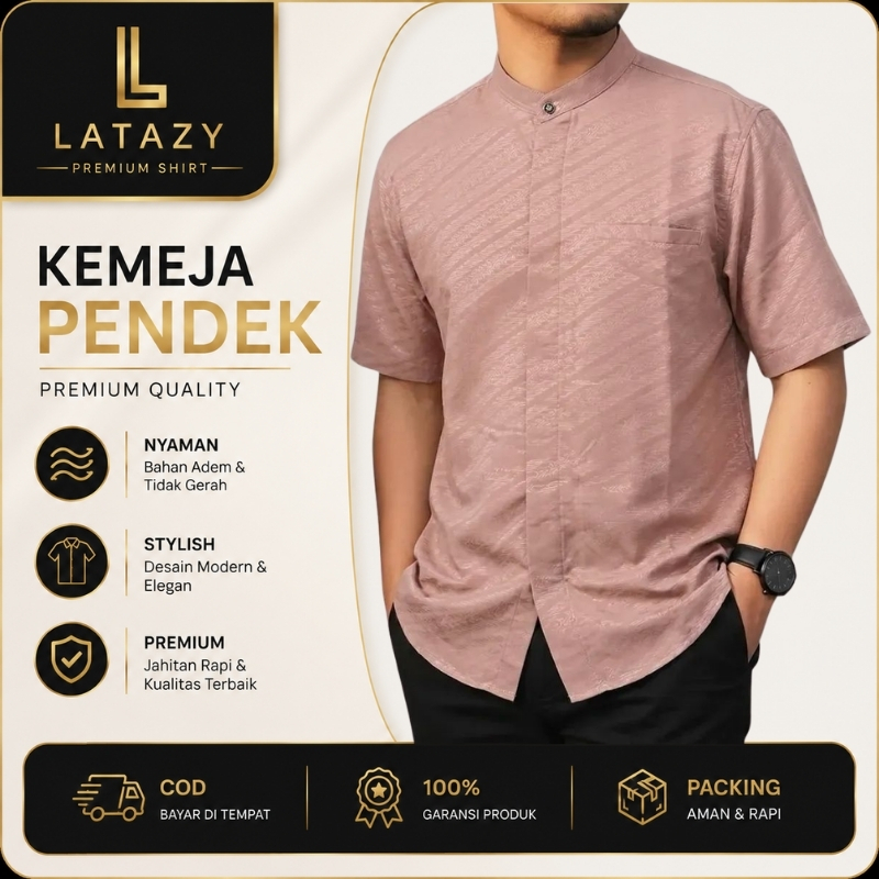 Kemeja Pria Koko Shanghai Pendek