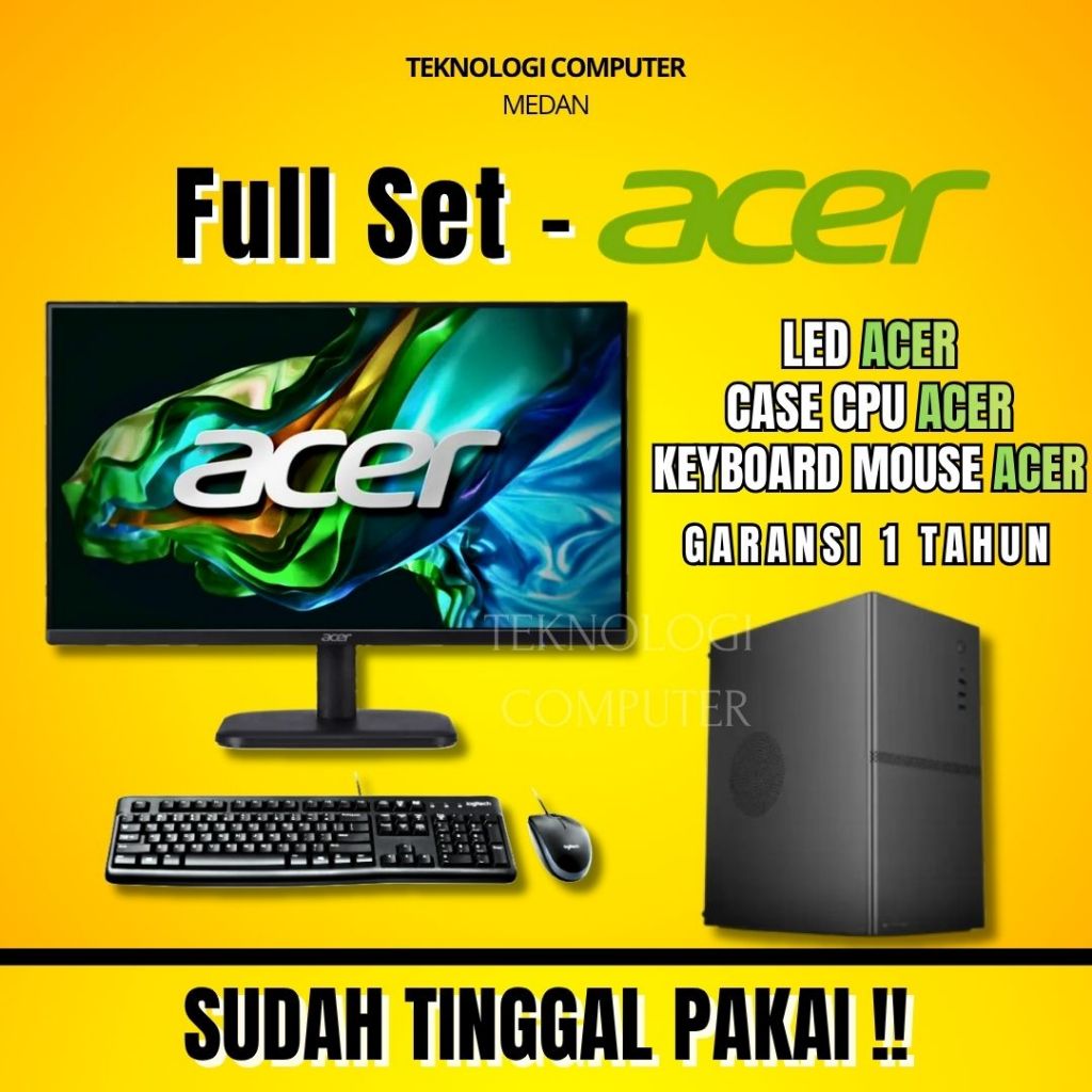 Full Set Komputer - ACER - PC Rakitan CPU - LED ACER CPU ACER