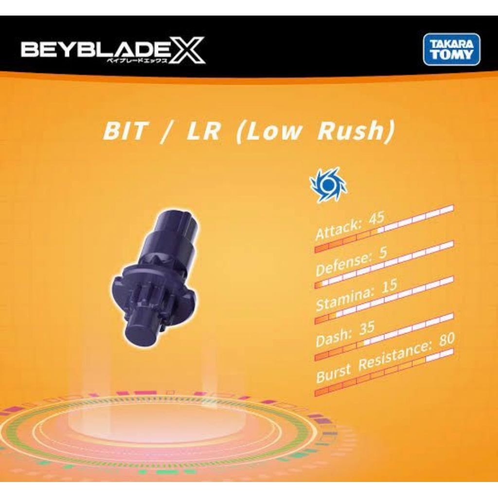 Beyblade X Bit Low Rush new sealed original Hasbro,Tanpa blade dan ratchet