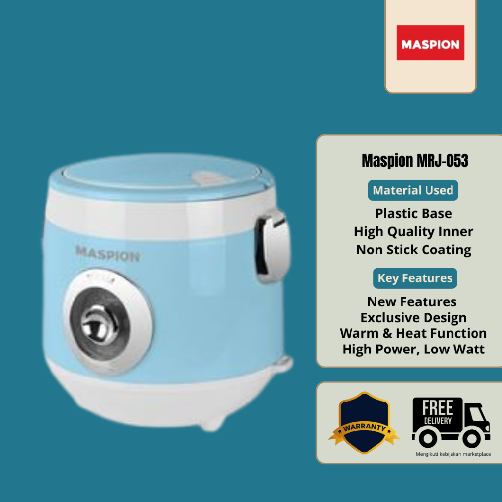 RICE COOKER MASPION - RICE COOKER MINI - RICE COOKER CAMPING 0.5L - MRJ 053 - MASPION