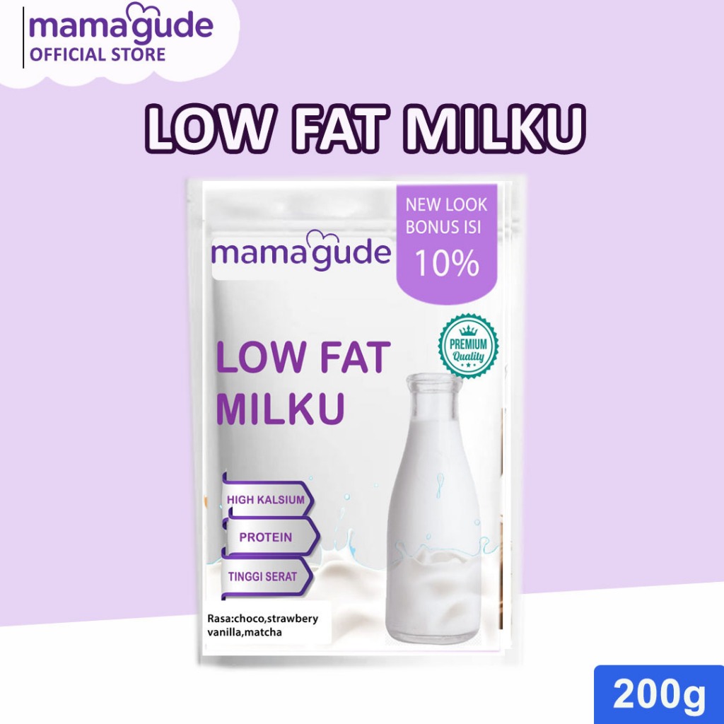 Mamagude Susu Low Fat Rendah Lemak Untuk Diet Vanilla Non Dairy 200gr