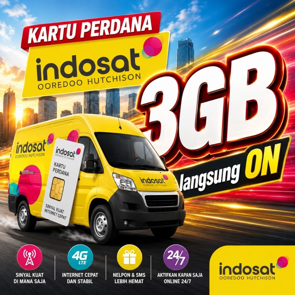 PROMO Kartu Perdana Indosat 3gb,lgsg p4k3