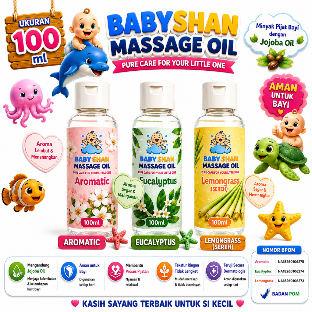 Minyak Pijat Urut bayi Baby Massage Oil baby oil eucalyptus Aromaterapi anak kids massage oil
